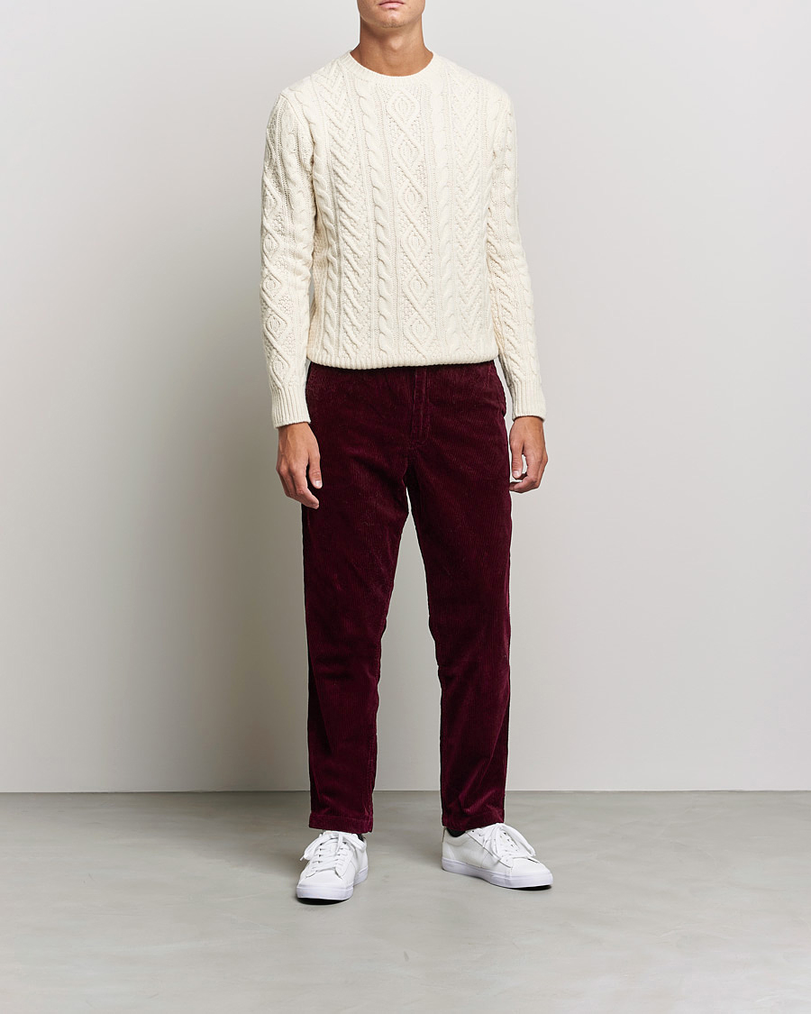 Polo Ralph Lauren Corduroy Pleated Drawstring Trousers Snuff at CareOfCarl