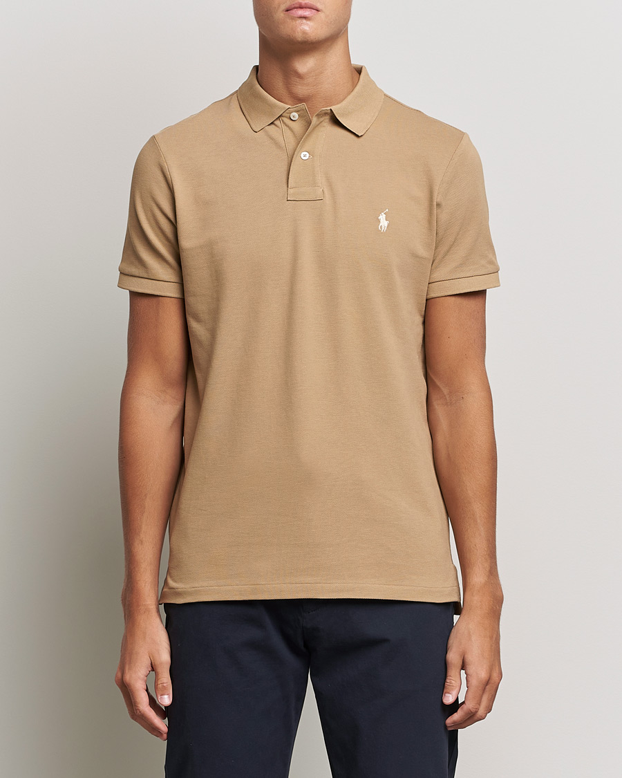 Men | Polo Shirts | Polo Ralph Lauren | Custom Slim Fit Polo Luxury Tan