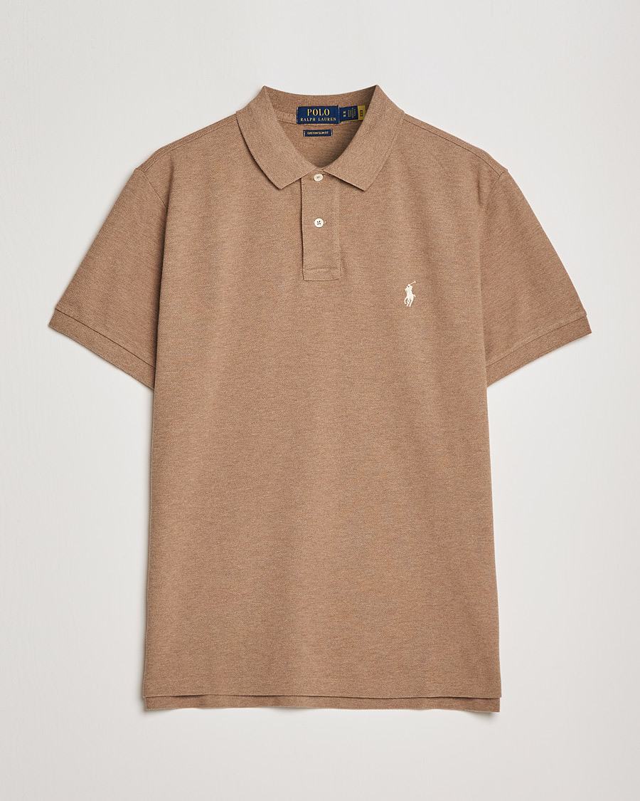 Men | Short Sleeve Polo Shirts | Polo Ralph Lauren | Custom Slim Fit Polo Italian Heather