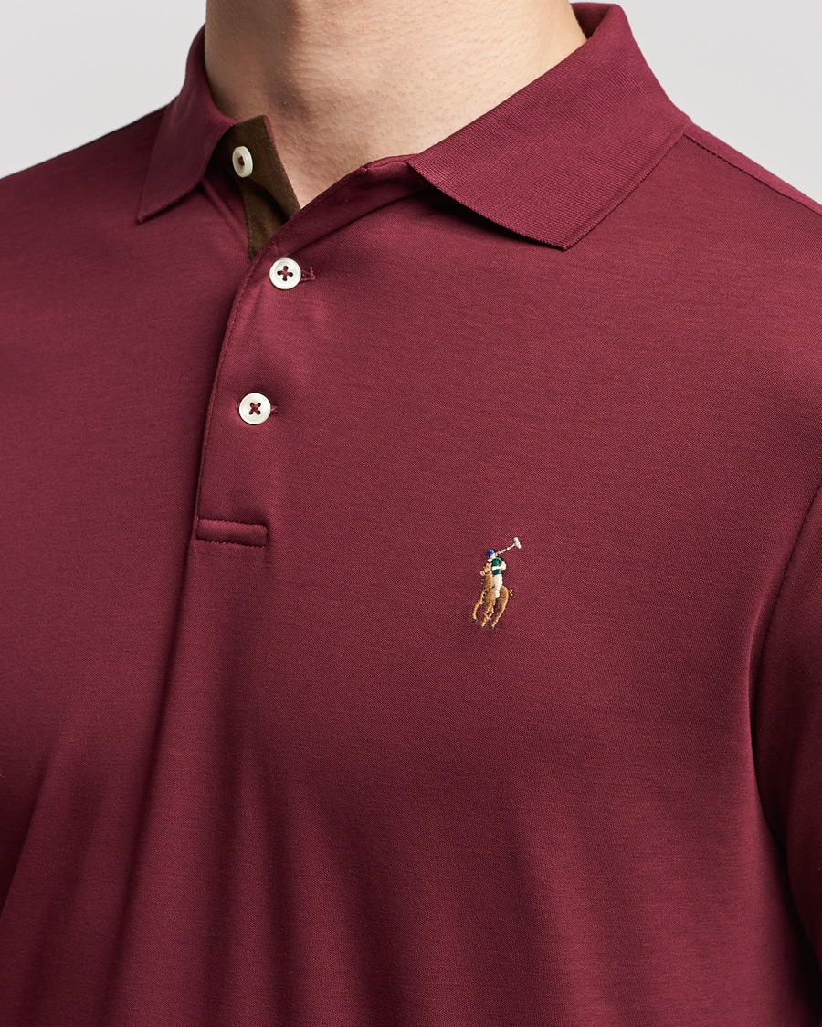 Men | Sweaters & Knitwear | Polo Ralph Lauren | Luxury Pima Cotton Long Sleeve Polo Classic Wine