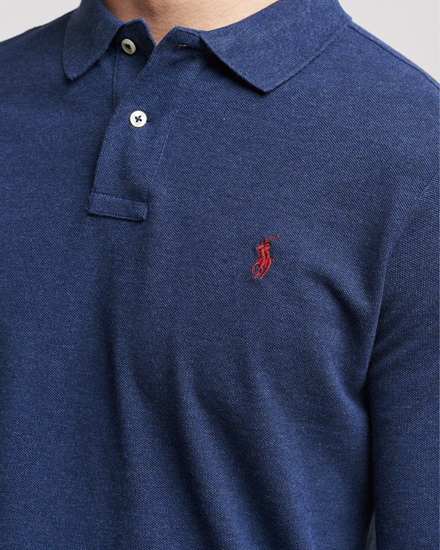 Men | Polo Shirts | Polo Ralph Lauren | Custom Slim Fit Long Sleeve Polo Spring Navy Heather