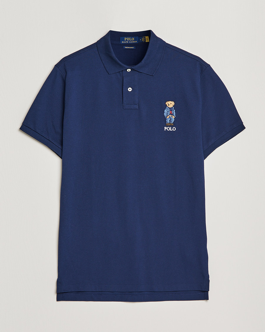 Men | Polo Shirts | Polo Ralph Lauren | Custom Slim Fit Denim Bear Polo Newport Navy