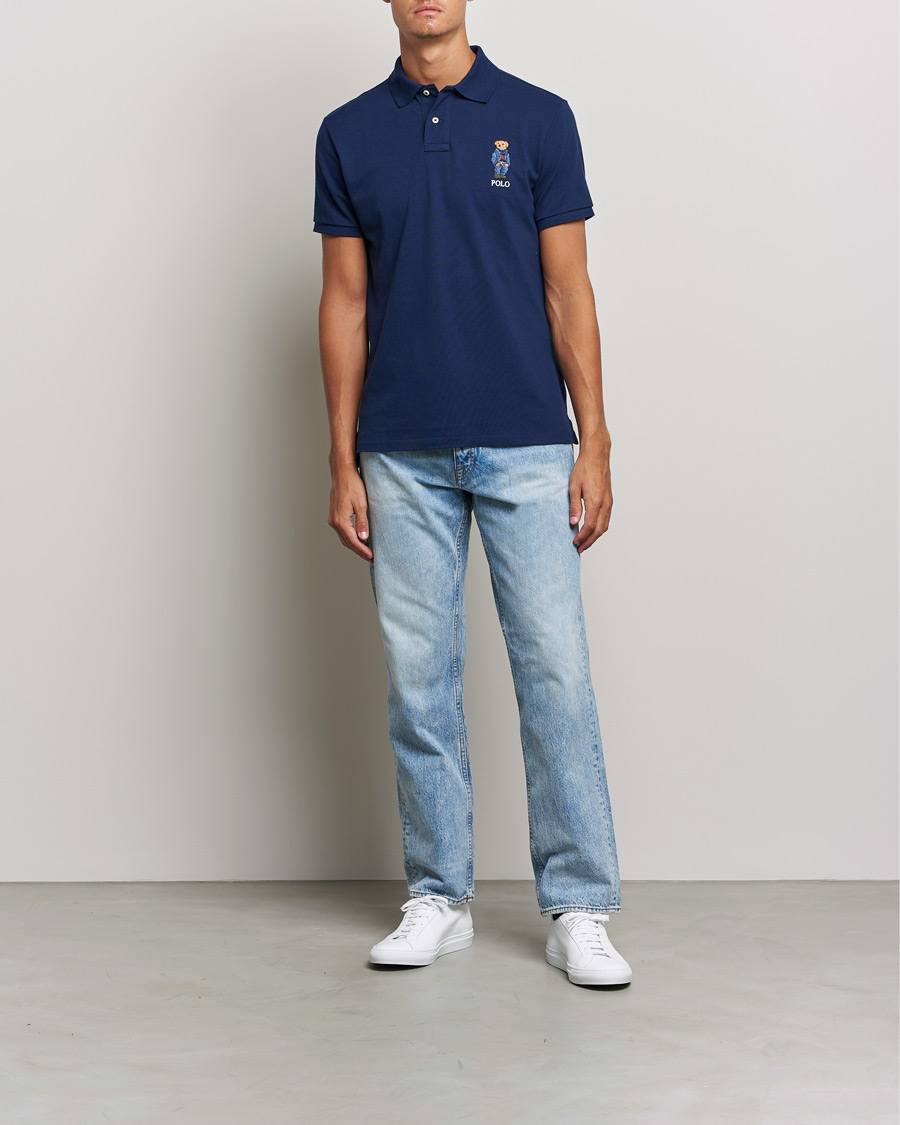 Men | Polo Shirts | Polo Ralph Lauren | Custom Slim Fit Denim Bear Polo Newport Navy