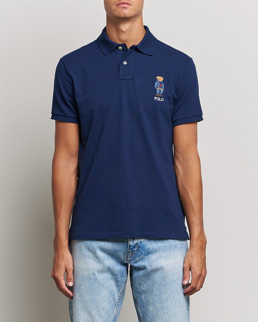 Men | Polo Shirts | Polo Ralph Lauren | Custom Slim Fit Denim Bear Polo Newport Navy