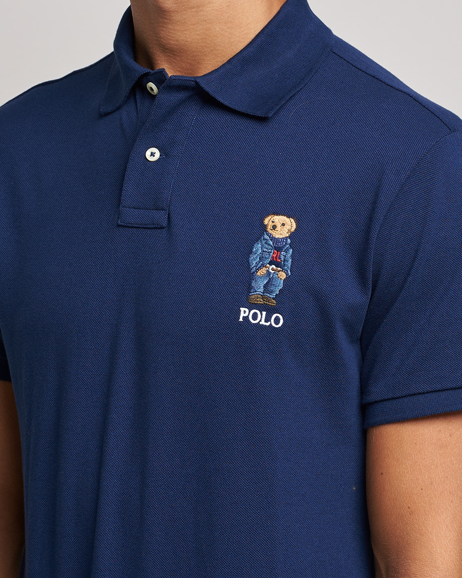 Men | Polo Shirts | Polo Ralph Lauren | Custom Slim Fit Denim Bear Polo Newport Navy