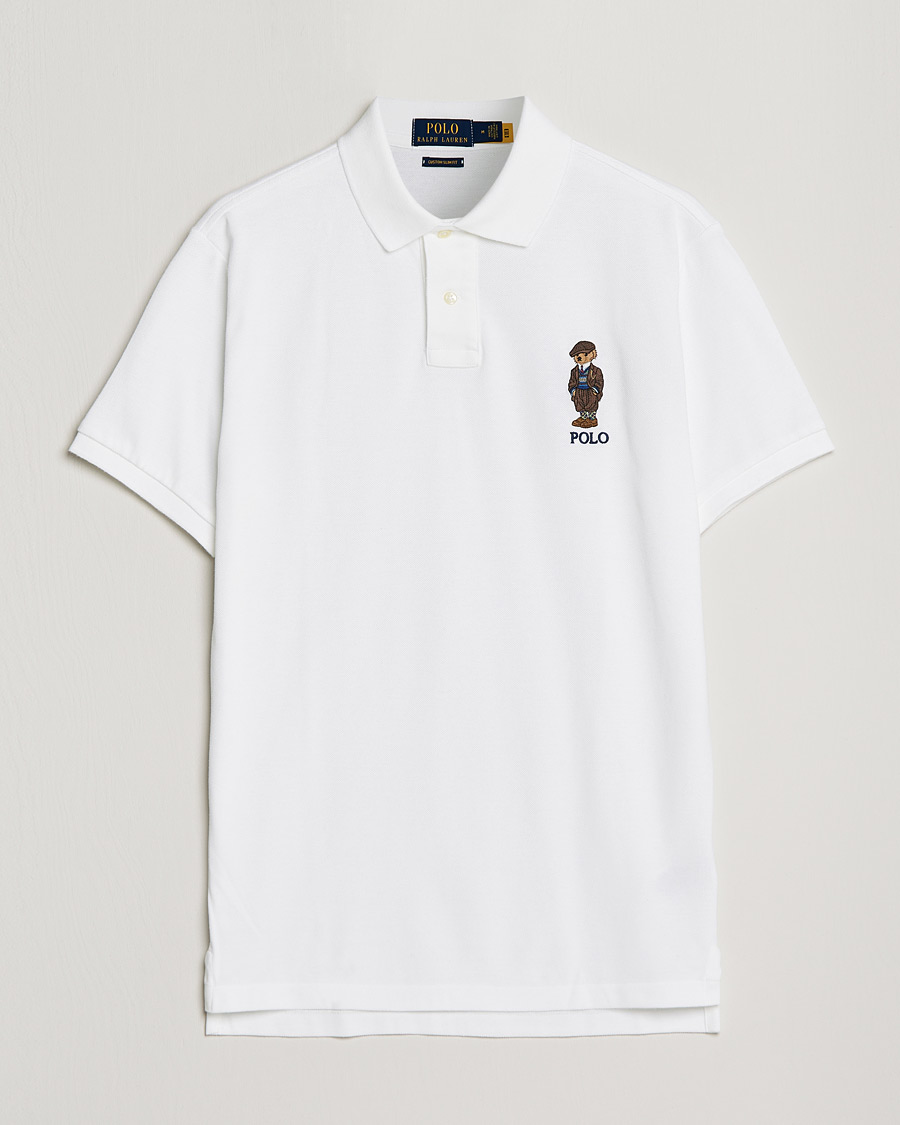 Men | Polo Shirts | Polo Ralph Lauren | Custom Slim Fit Denim Bear Polo White
