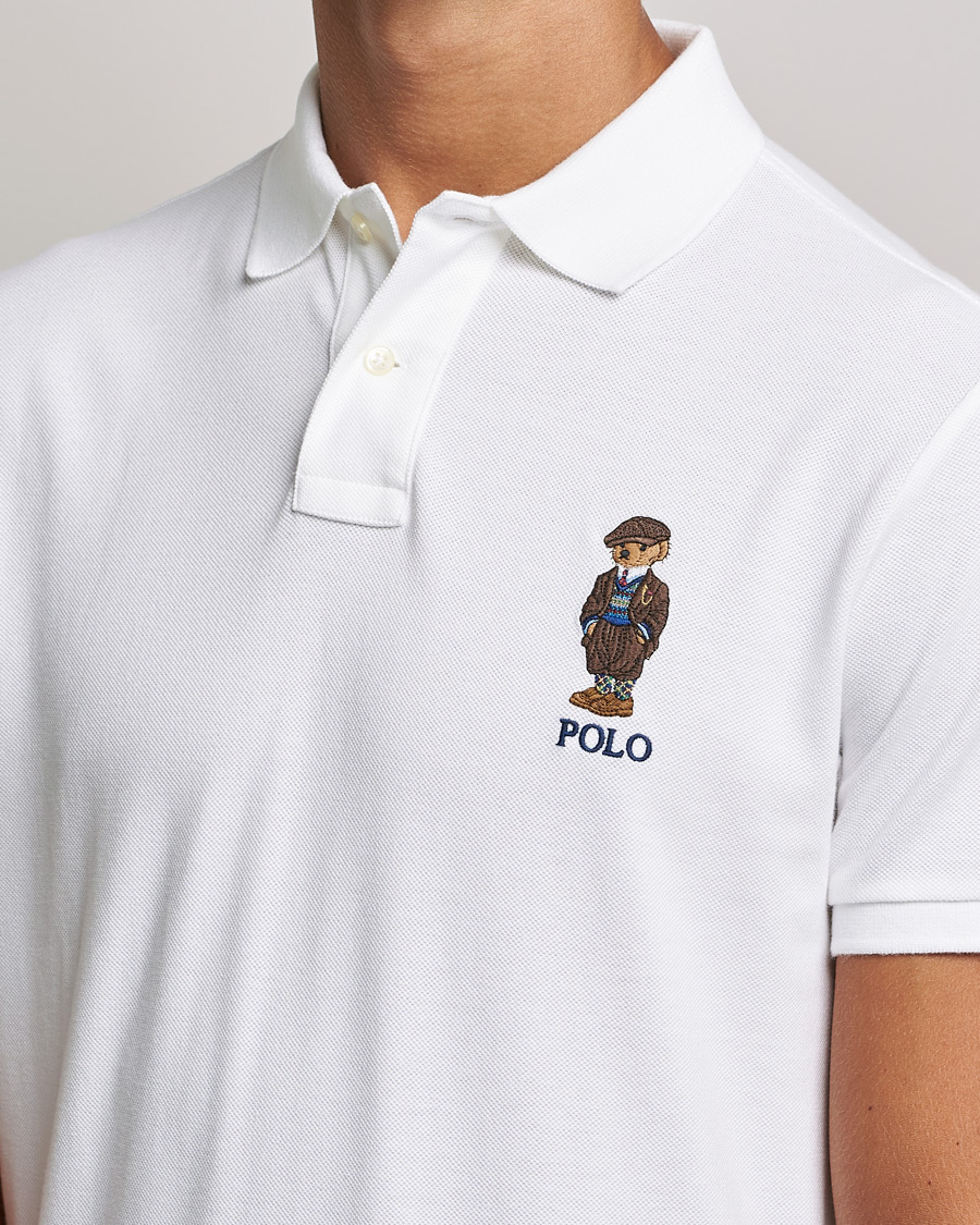 Men | Polo Shirts | Polo Ralph Lauren | Custom Slim Fit Denim Bear Polo White