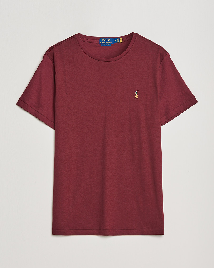 Men | T-Shirts | Polo Ralph Lauren | Luxury Pima Cotton Crew Neck Tee Classic Wine