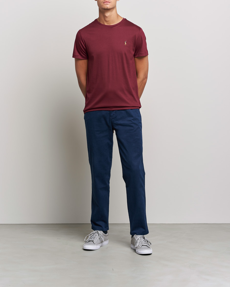 Men | T-Shirts | Polo Ralph Lauren | Luxury Pima Cotton Crew Neck Tee Classic Wine
