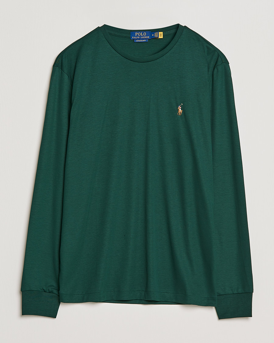 Men | T-Shirts | Polo Ralph Lauren | Luxury Pima Cotton Long Sleeve Tee College Green