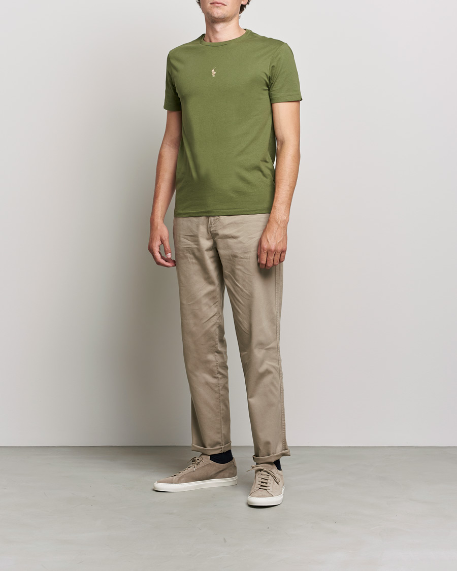 Men | T-Shirts | Polo Ralph Lauren | Center Logo Crew Neck Tee Army Olive