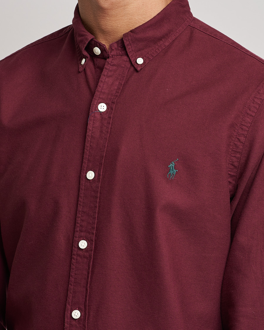Men | Shirts | Polo Ralph Lauren | Slim Fit Garment Dyed Oxford Rich Ruby