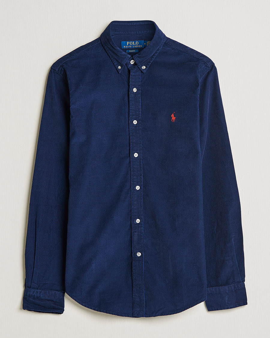 Men | Shirts | Polo Ralph Lauren | Slim Fit Corduroy Shirt Newport Navy