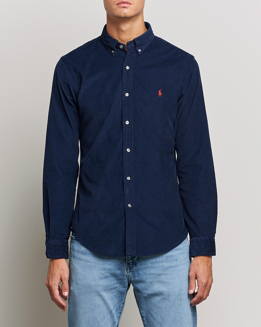 Men | Corduroy Shirts | Polo Ralph Lauren | Slim Fit Corduroy Shirt Newport Navy