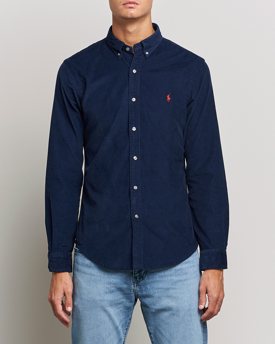 Men | Shirts | Polo Ralph Lauren | Slim Fit Corduroy Shirt Newport Navy