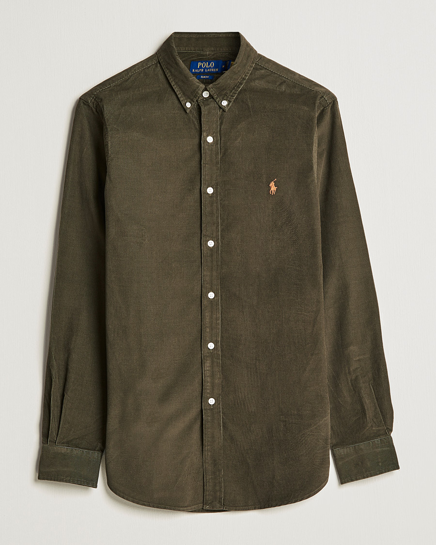 Men | Corduroy Shirts | Polo Ralph Lauren | Slim Fit Corduroy Shirt Defender Green