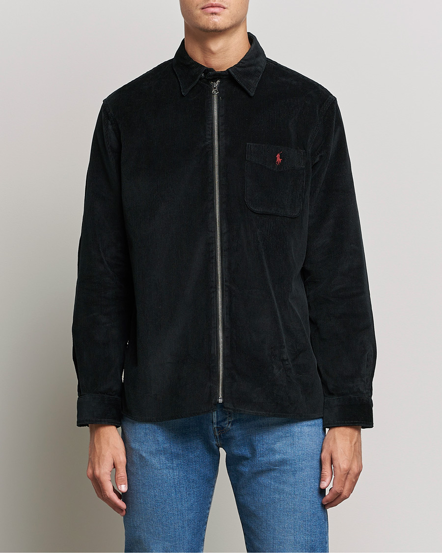 Polo Ralph Lauren Corduroy Full Zip Overshirt Black at CareOfCarl.com