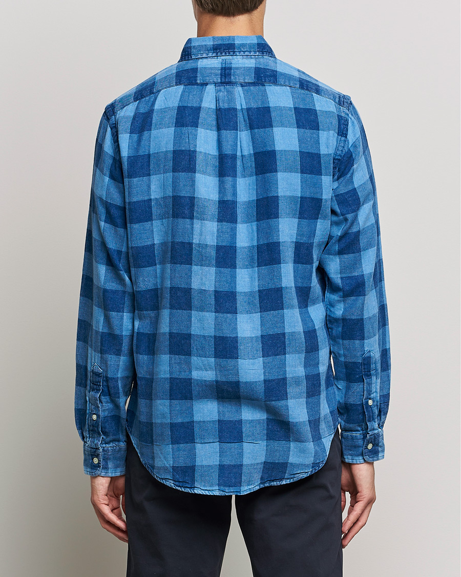 Men | Shirts | Polo Ralph Lauren | Custom Fit Double Faced Checked Shirt Blue/Black