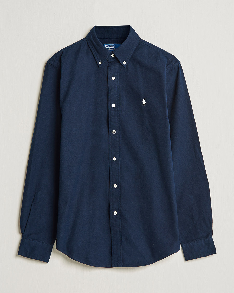 Men |  | Polo Ralph Lauren | Custom Fit Brushed Flannel Shirt Hunter Navy
