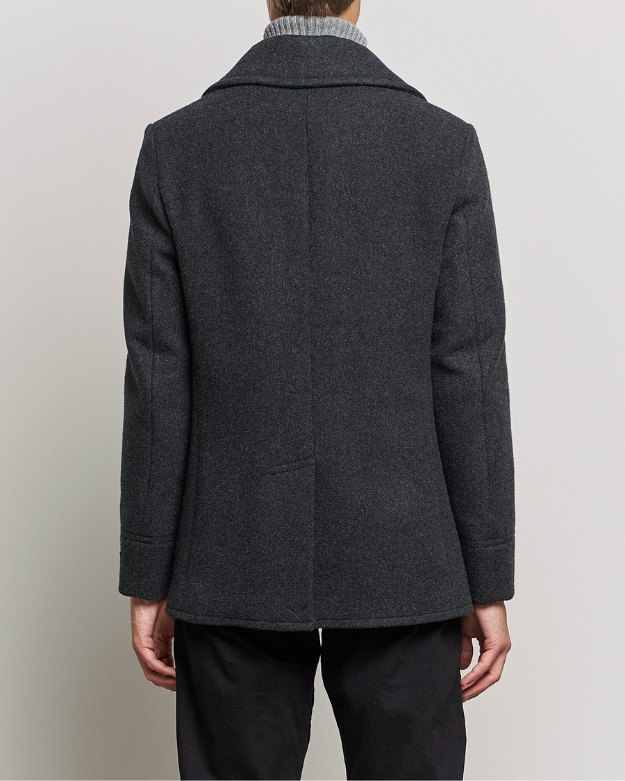 Men | Coats & Jackets | Polo Ralph Lauren | Wool Melton Peacoat Navy Charcoal