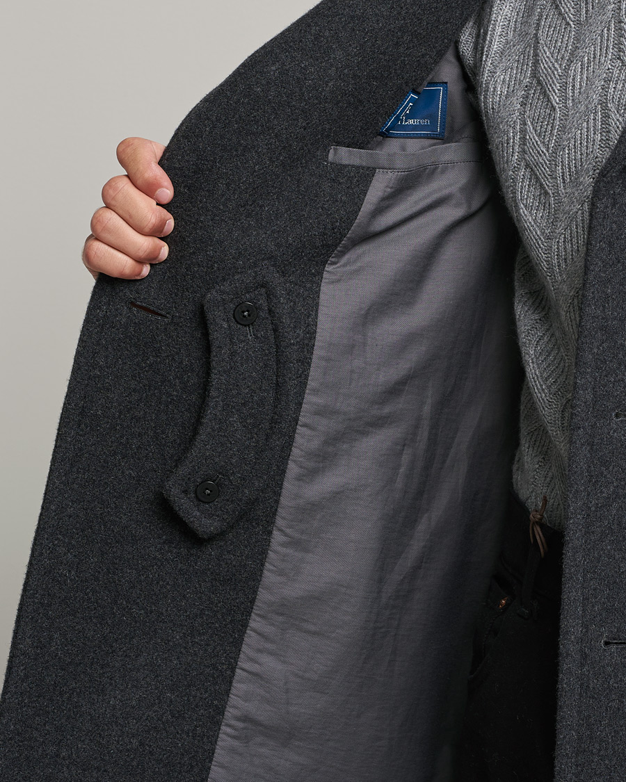 Men | Coats & Jackets | Polo Ralph Lauren | Wool Melton Peacoat Navy Charcoal