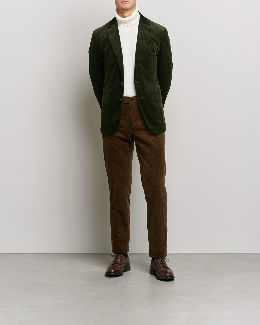 Men | Trousers | Polo Ralph Lauren | Corduroy Pleated Drawstring Trousers Snuff