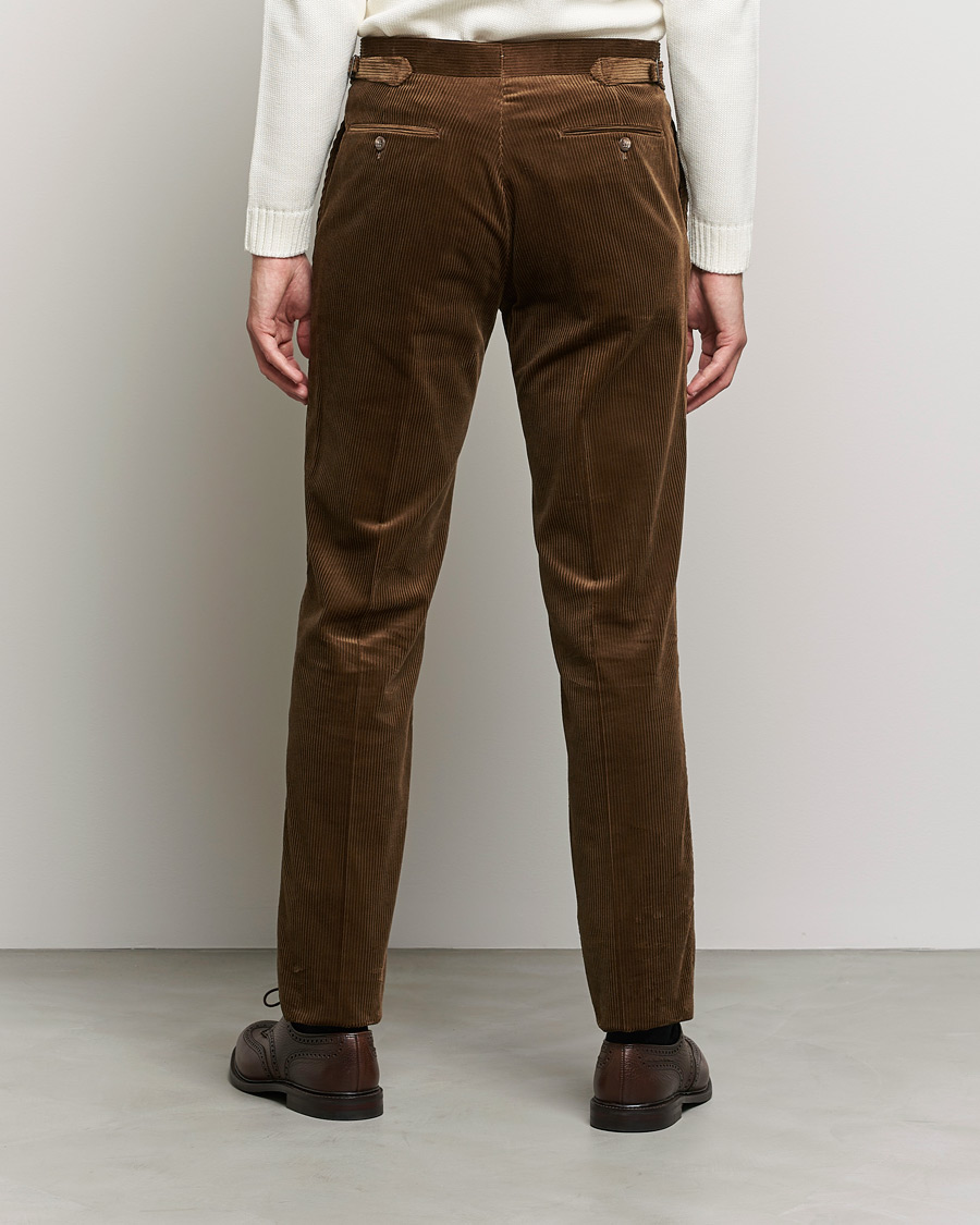 Men | Trousers | Polo Ralph Lauren | Corduroy Pleated Drawstring Trousers Snuff