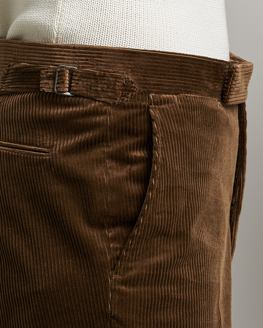 Men | Trousers | Polo Ralph Lauren | Corduroy Pleated Drawstring Trousers Snuff