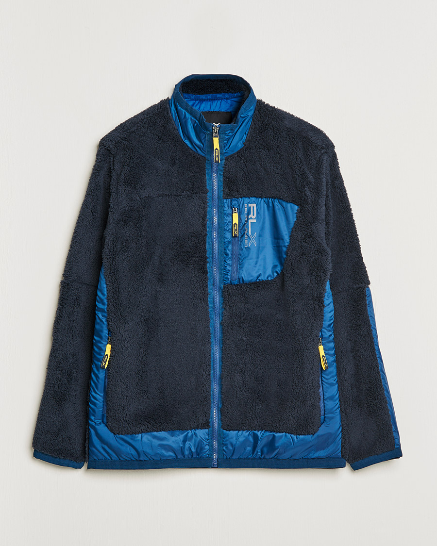 Men | Sweaters & Knitwear | RLX Ralph Lauren | Hi-Pile Full Zip Sweater College Navy