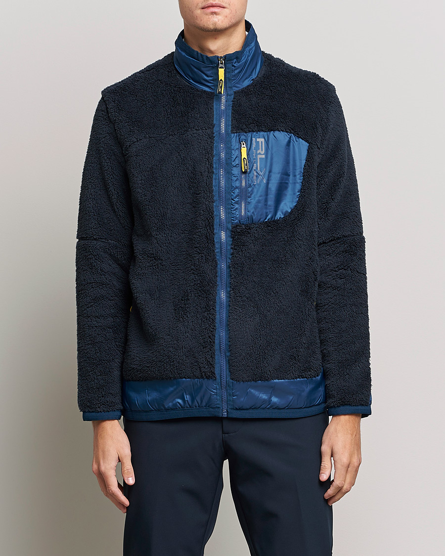 Men | Sweaters & Knitwear | RLX Ralph Lauren | Hi-Pile Full Zip Sweater College Navy