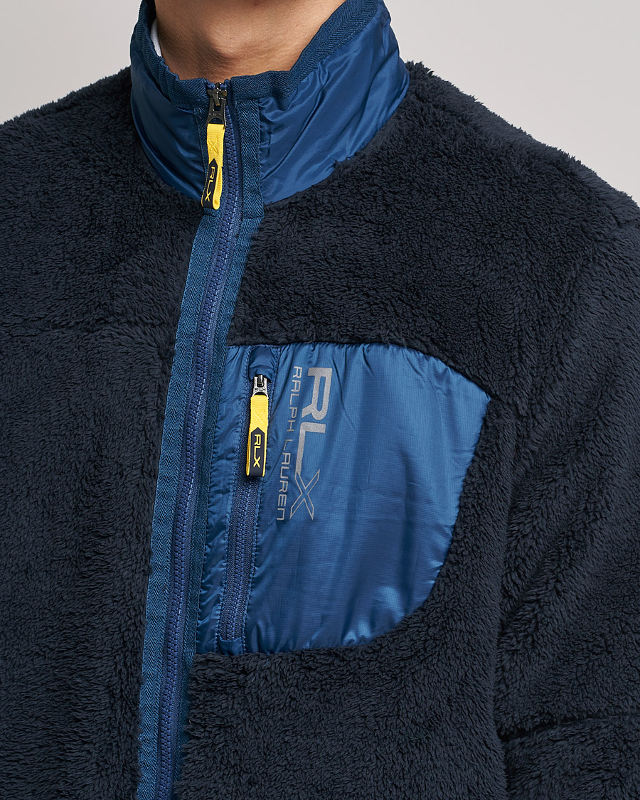 Men | Sweaters & Knitwear | RLX Ralph Lauren | Hi-Pile Full Zip Sweater College Navy