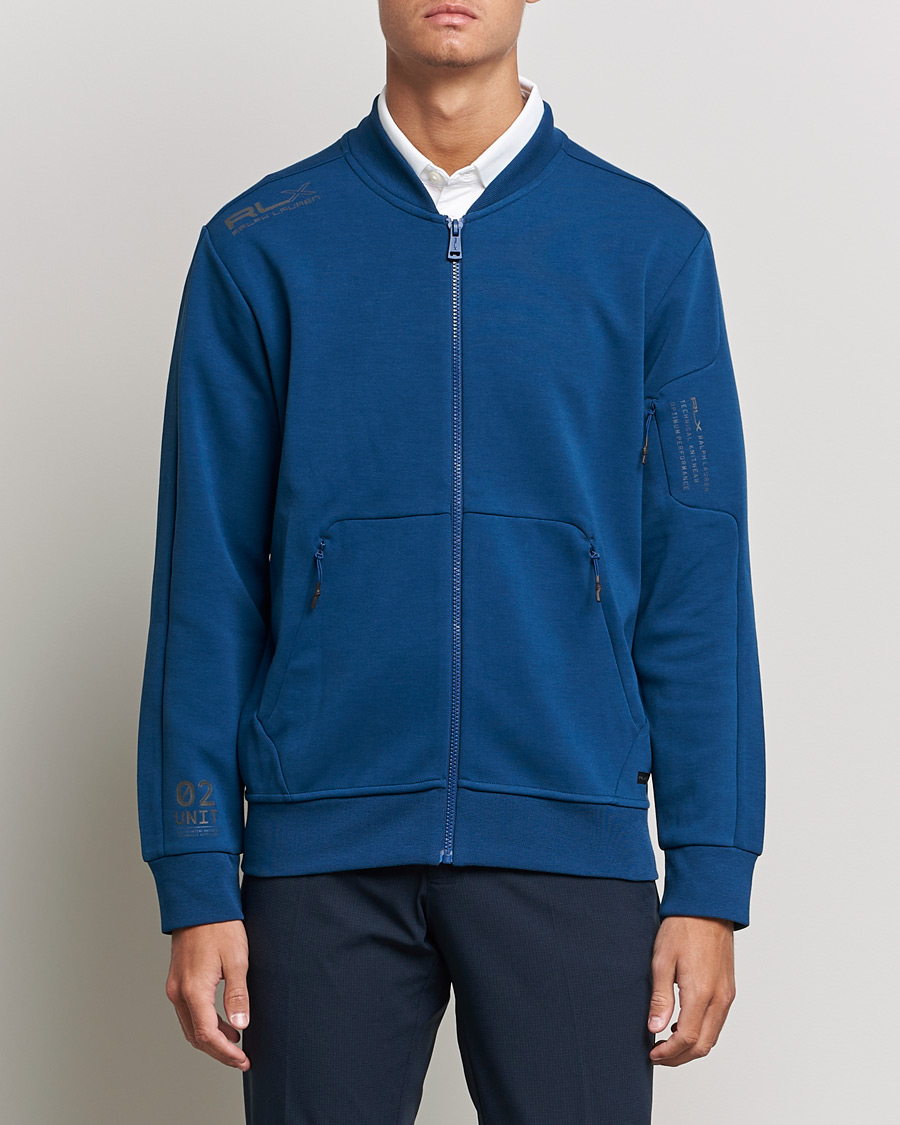 Men |  | RLX Ralph Lauren | Double Knit Full Zip Sweater Raleigh Blue
