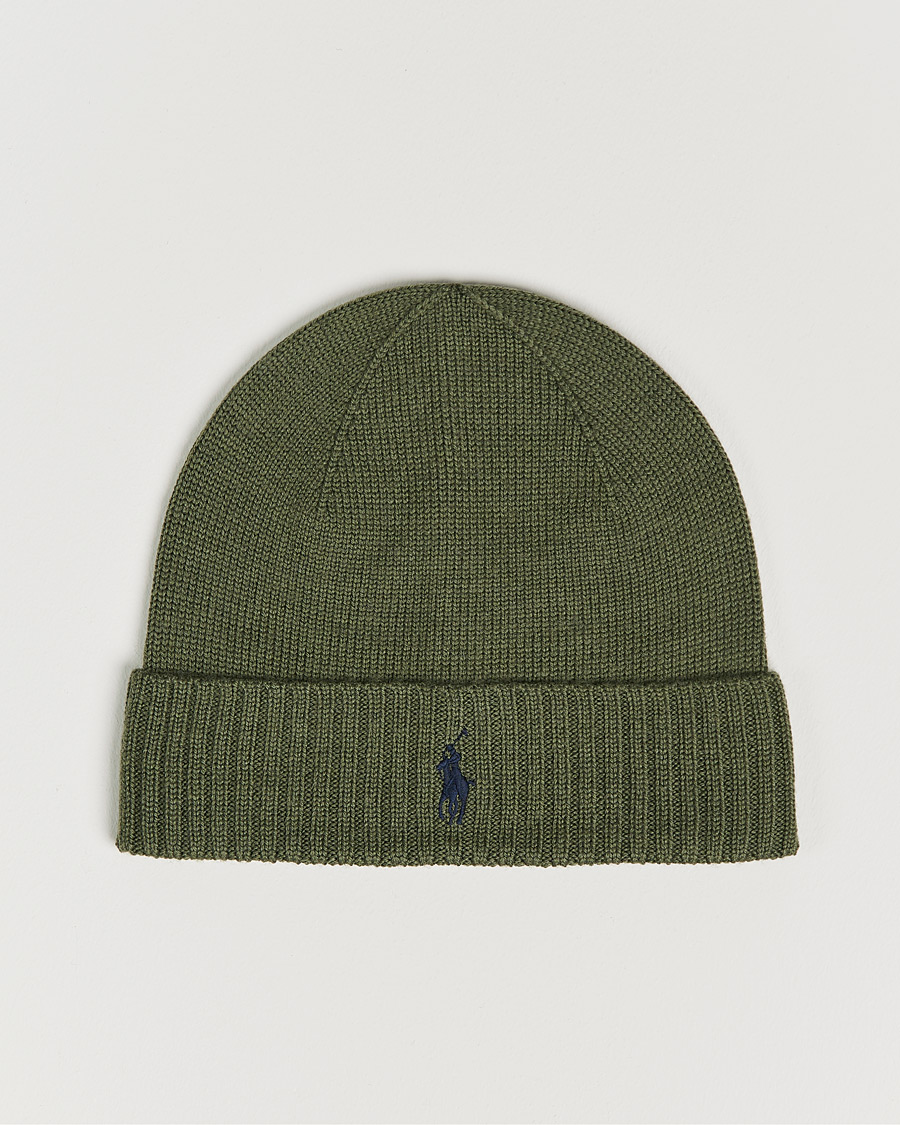 Men | Polo Ralph Lauren Merino Wool Beanie Army Olive Heather | Polo Ralph Lauren | Merino Wool Beanie Army Olive Heather