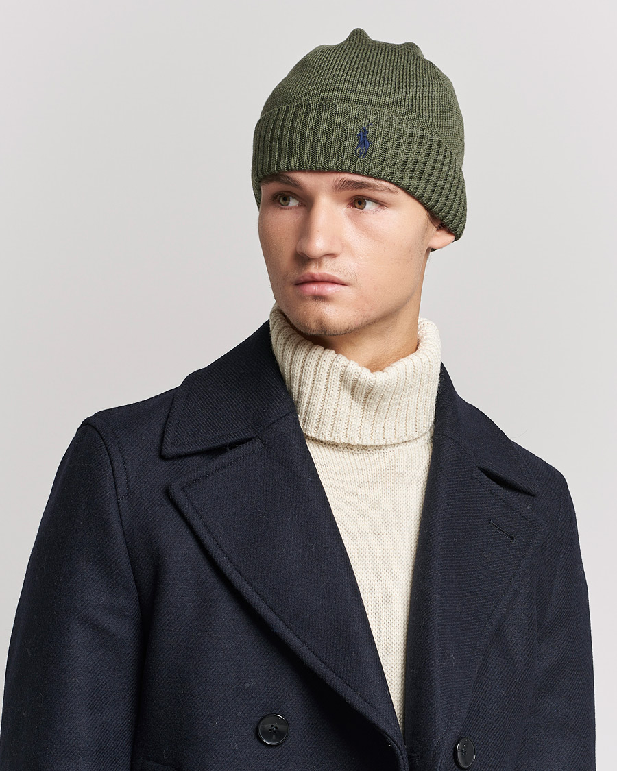 Men | Polo Ralph Lauren Merino Wool Beanie Army Olive Heather | Polo Ralph Lauren | Merino Wool Beanie Army Olive Heather