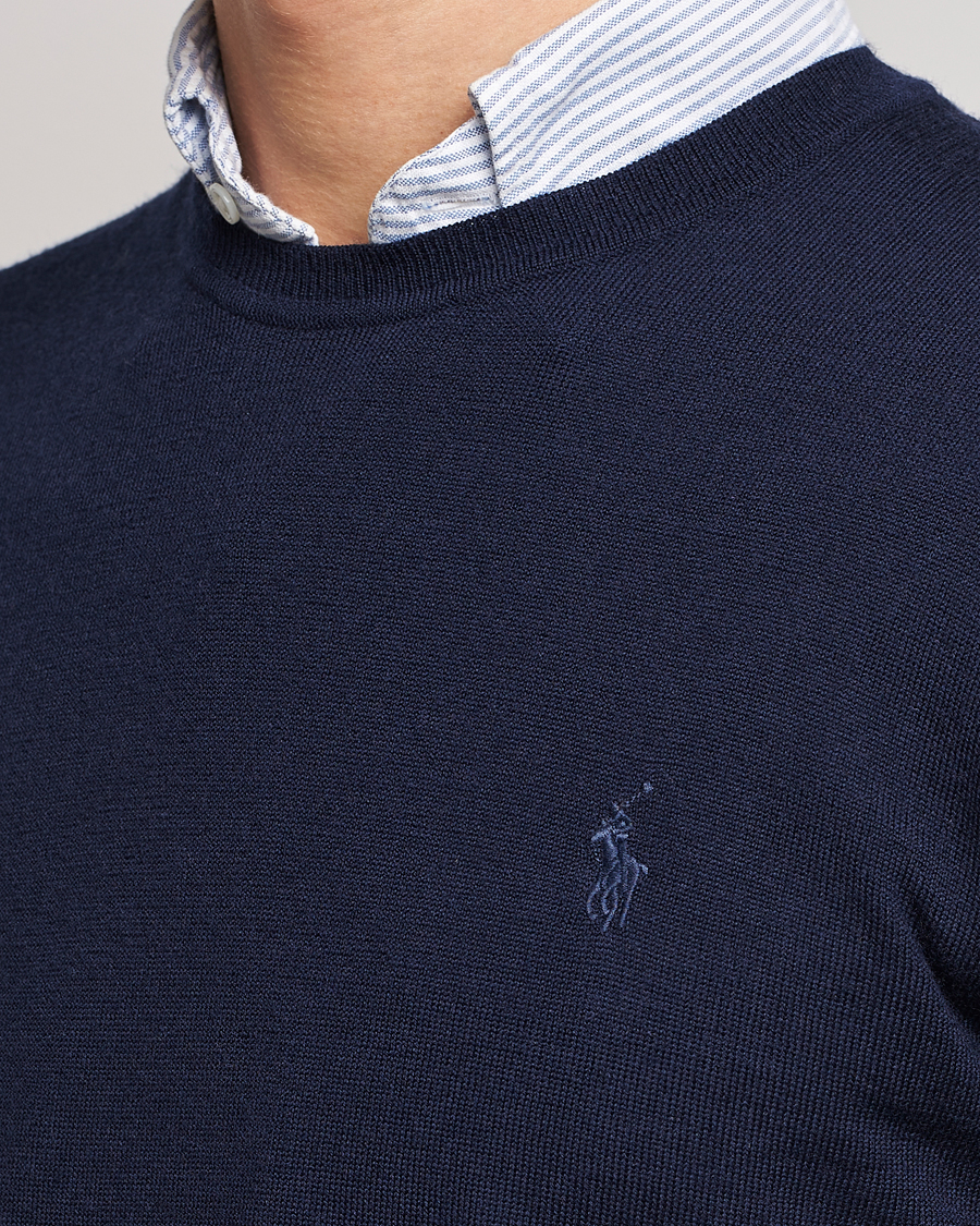 Men | Sweaters & Knitwear | Polo Ralph Lauren | Merino Crew Neck Pullover Hunter Navy