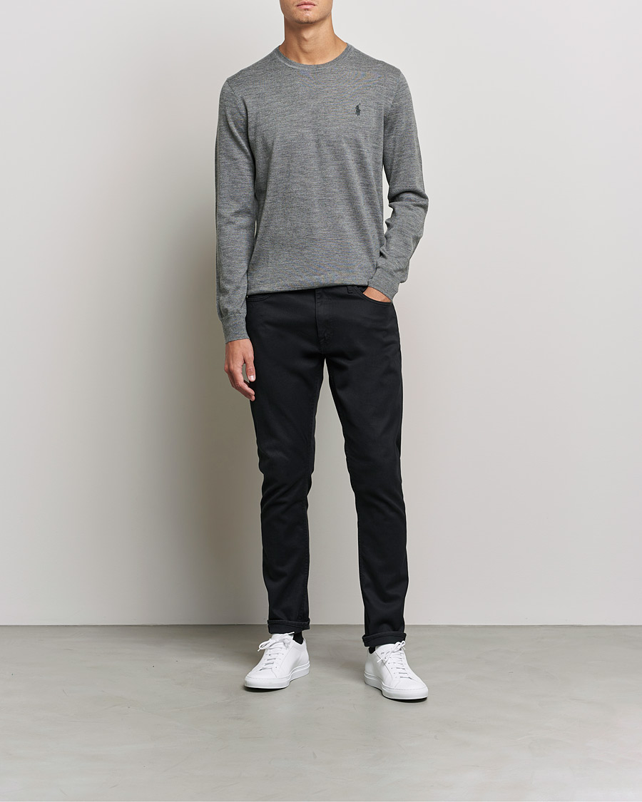 Men | Sweaters & Knitwear | Polo Ralph Lauren | Merino Crew Neck Pullover Fawn Grey Heather