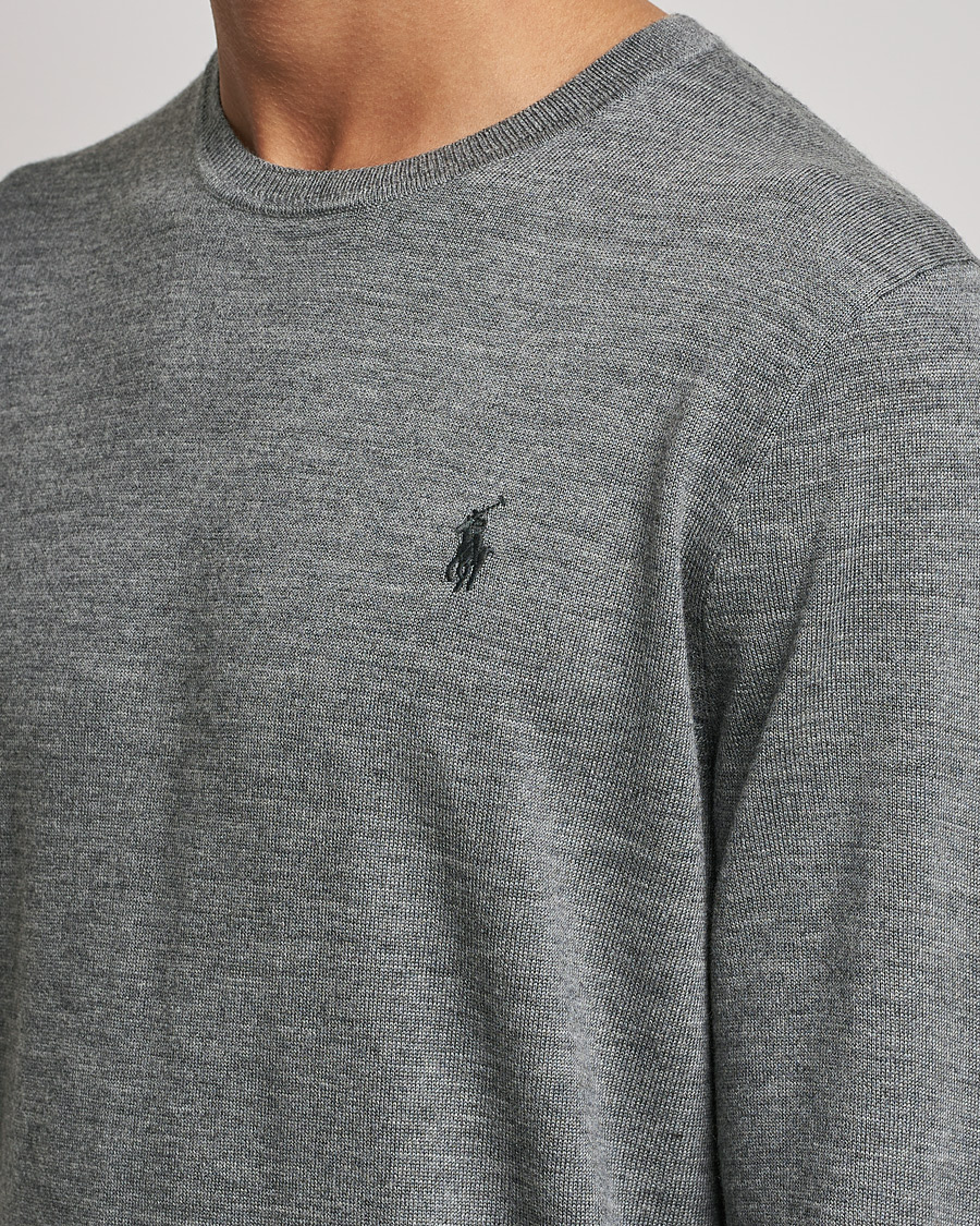 Men | Sweaters & Knitwear | Polo Ralph Lauren | Merino Crew Neck Pullover Fawn Grey Heather