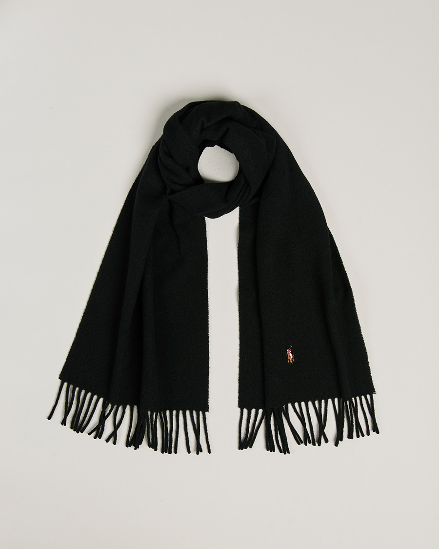 Men | Polo Ralph Lauren Signature Wool Scarf Black | Polo Ralph Lauren | Signature Wool Scarf Black