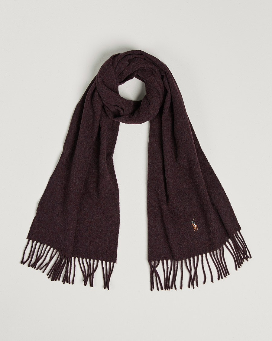 Men | Polo Ralph Lauren Signature Wool Scarf Aged Wine Heather | Polo Ralph Lauren | Signature Wool Scarf Aged Wine Heather