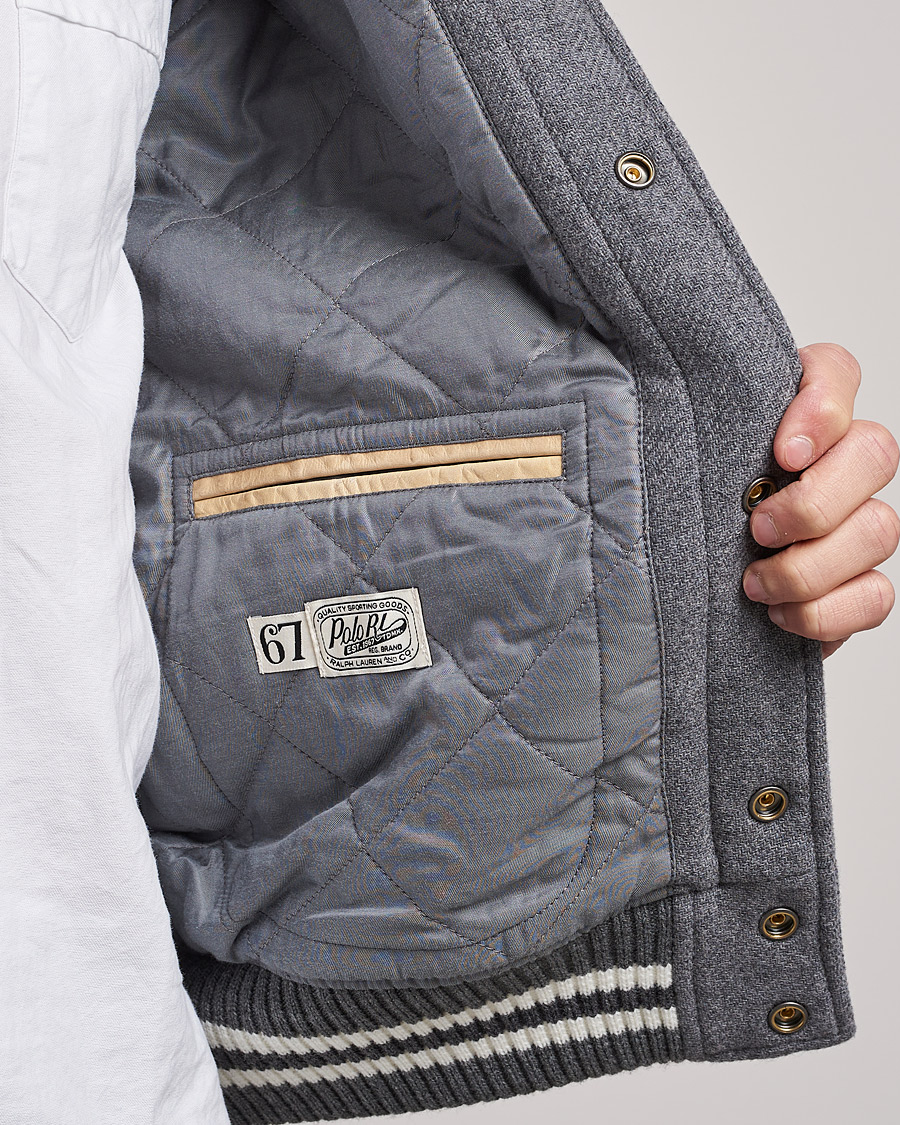Men | Coats & Jackets | Polo Ralph Lauren | Ski Varsity Lined Bomber Jacket Grey Heather