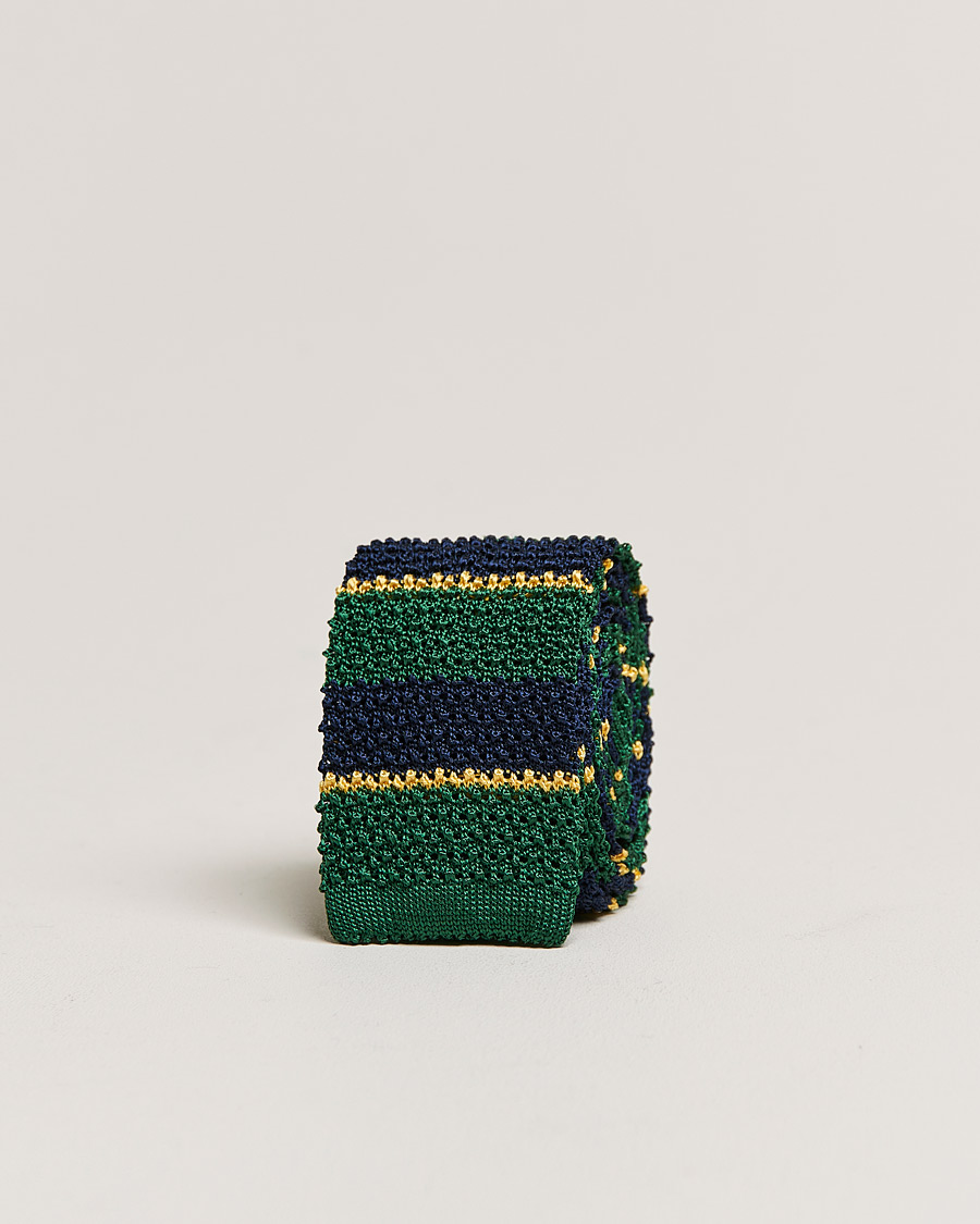Men | Ties | Polo Ralph Lauren | Knitted Striped Tie Green/Navy/Gold