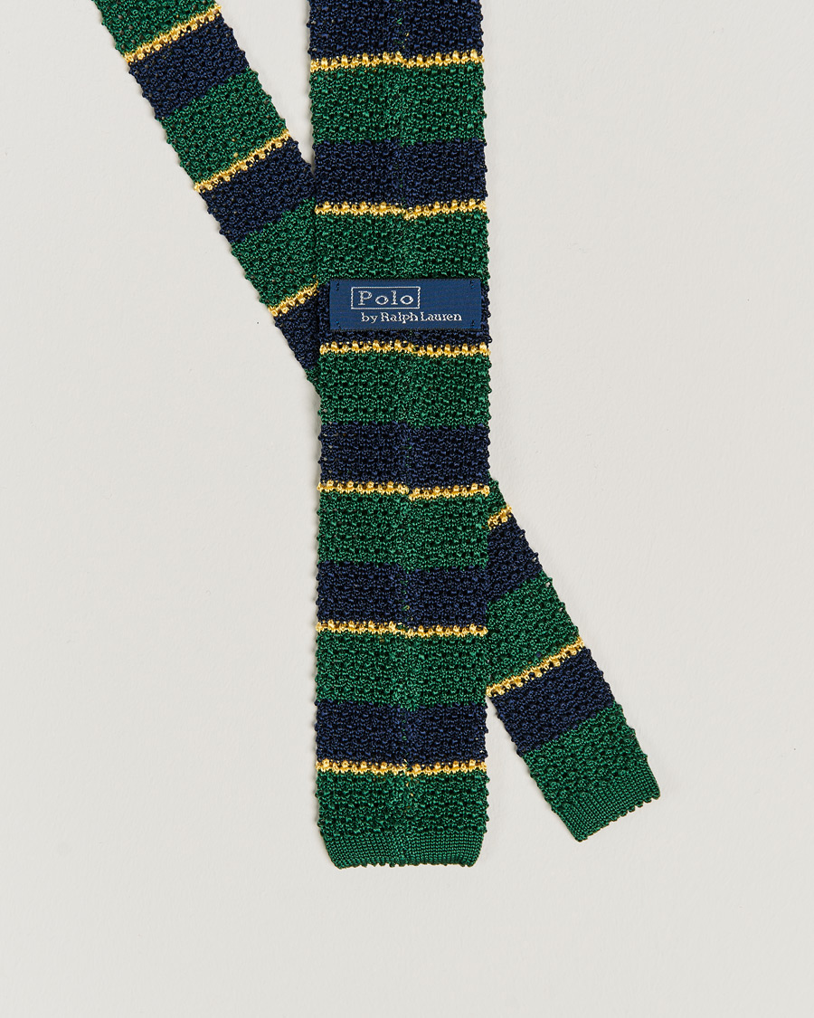 Men | Ties | Polo Ralph Lauren | Knitted Striped Tie Green/Navy/Gold