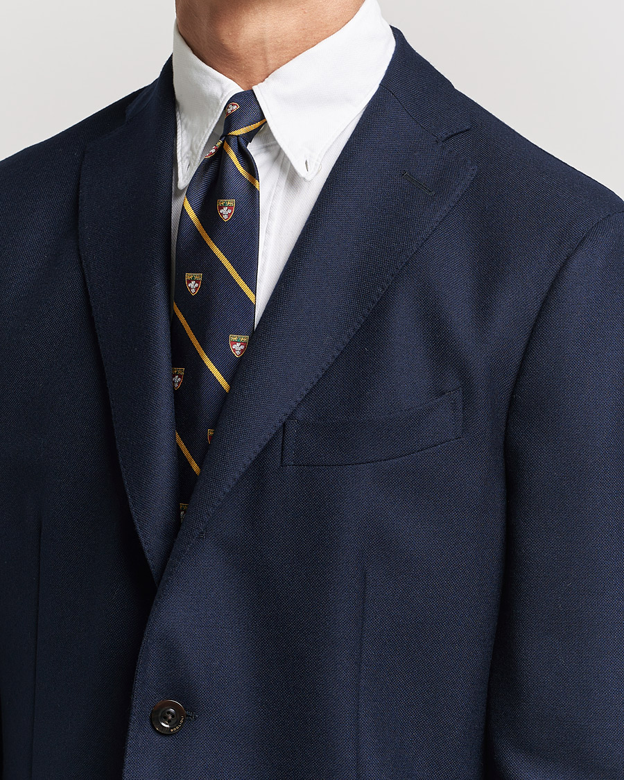 Men | Ties | Polo Ralph Lauren | Crest Striped Tie Navy/Gold