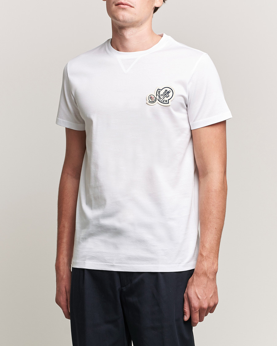 Men | T-Shirts | Moncler | Double Logo T-Shirt White