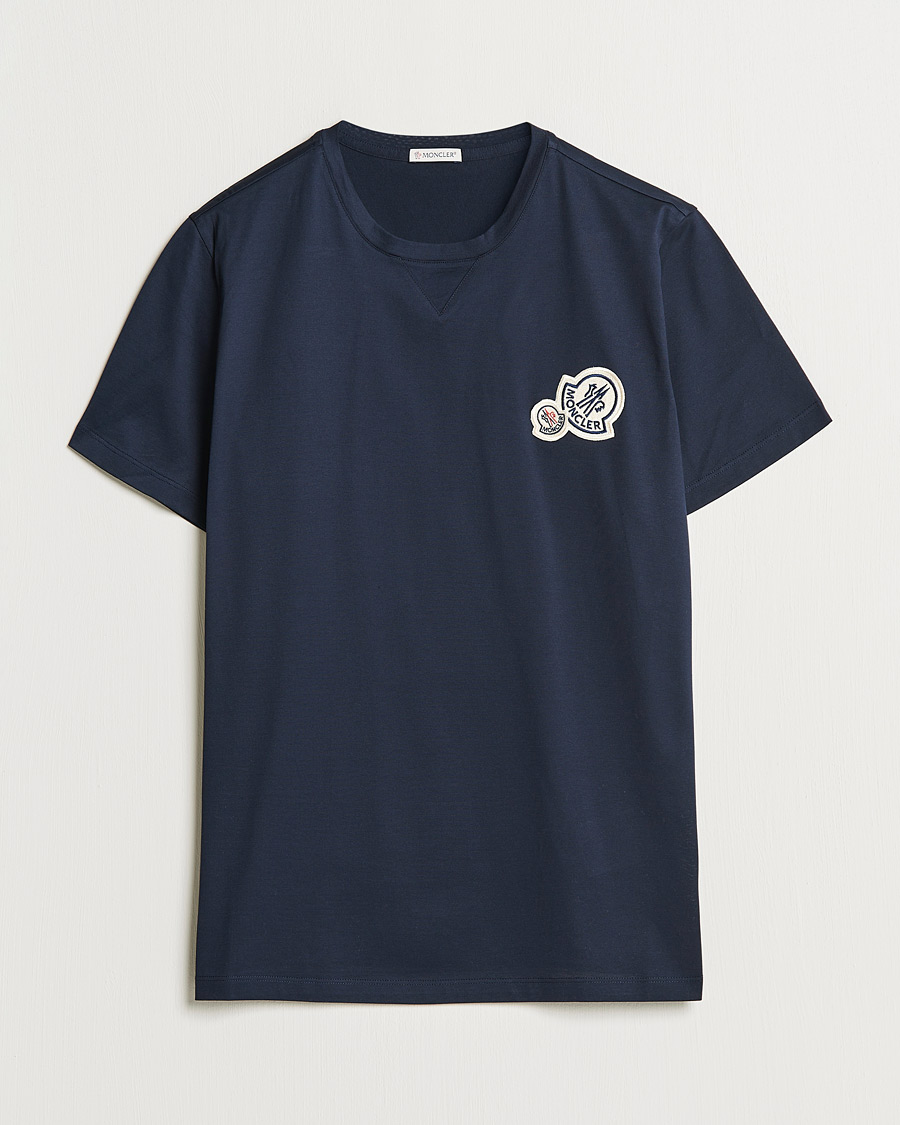 Men | T-Shirts | Moncler | Double Logo T-Shirt Navy