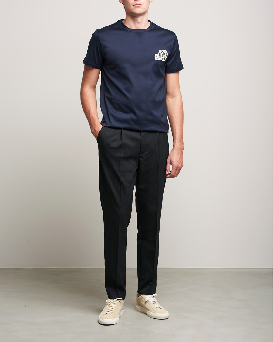 Men | T-Shirts | Moncler | Double Logo T-Shirt Navy