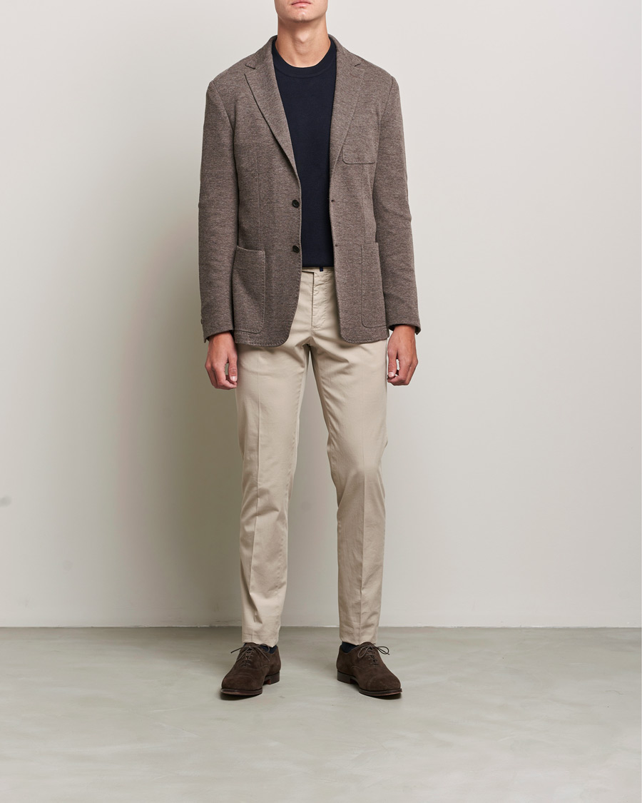 Men | Blazers | Canali | Structured Wool Jersey Jacket Beige 