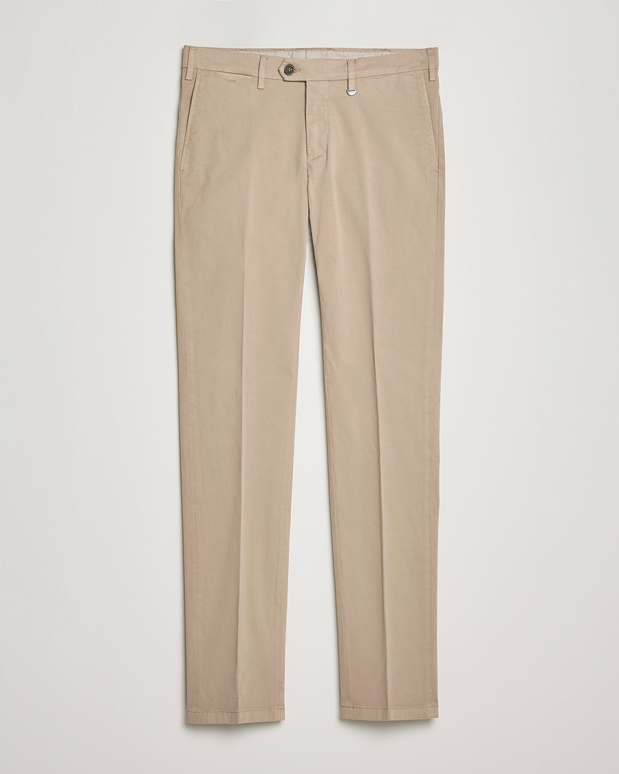Men | Trousers | Canali | Slim Fit Twill Cotton Chinos Beige