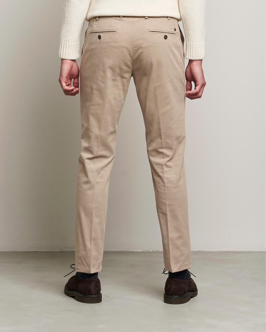 Men | Trousers | Canali | Slim Fit Twill Cotton Chinos Beige