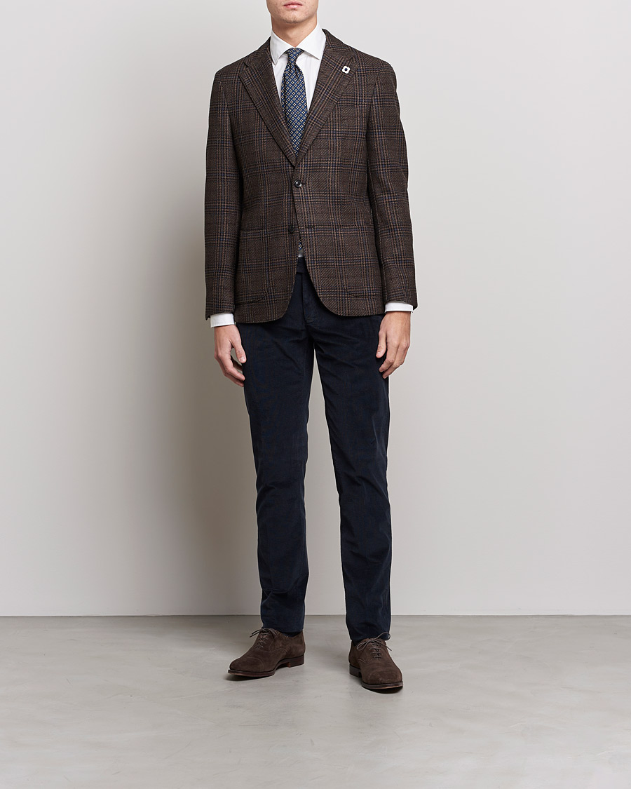 Men | Trousers | Canali | Slim Fit Corduroy Trousers Navy